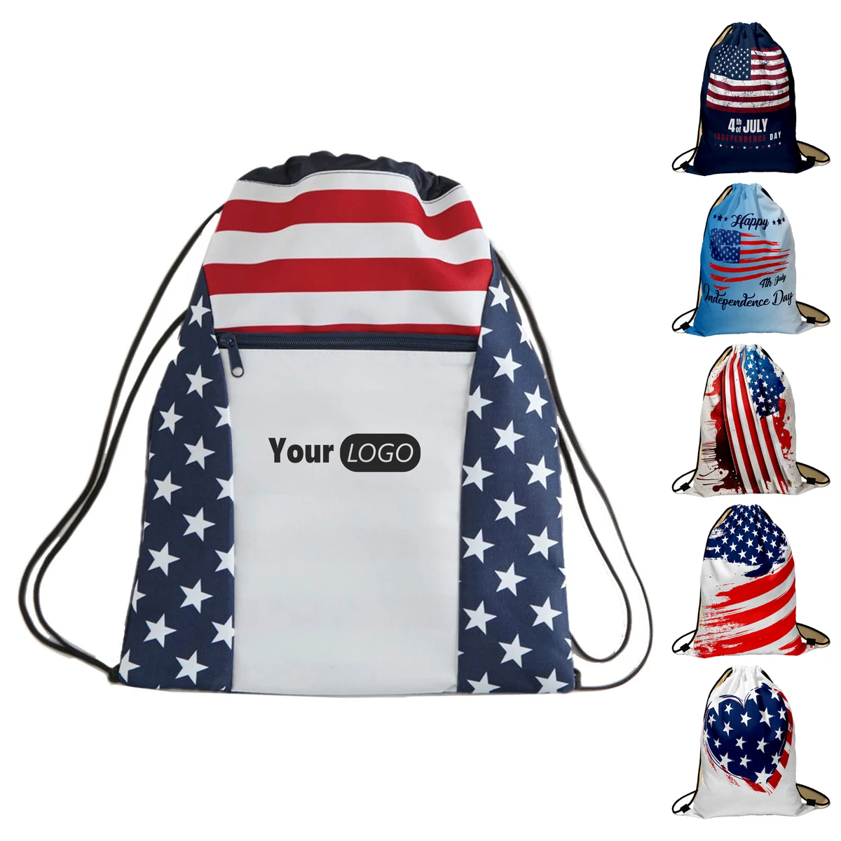600 Denier & 210 Denier Patriotic Drawstring Backpack ?C Celebrate Your Pride In Style 1