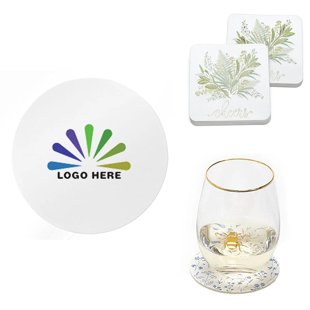 Customizable Double-Sided Full-Color Paper Coasters 1