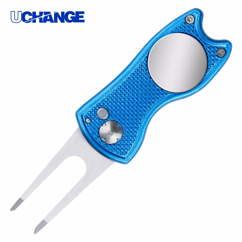 Alloy Foldable Golf Divot Tool with Magnetic Ball Marker