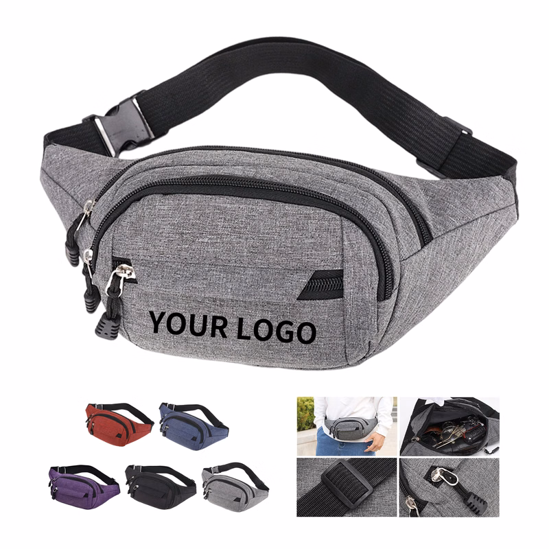Three Pocket Crossbody Waist Pack 13.4" x 3.95" x 6.3"