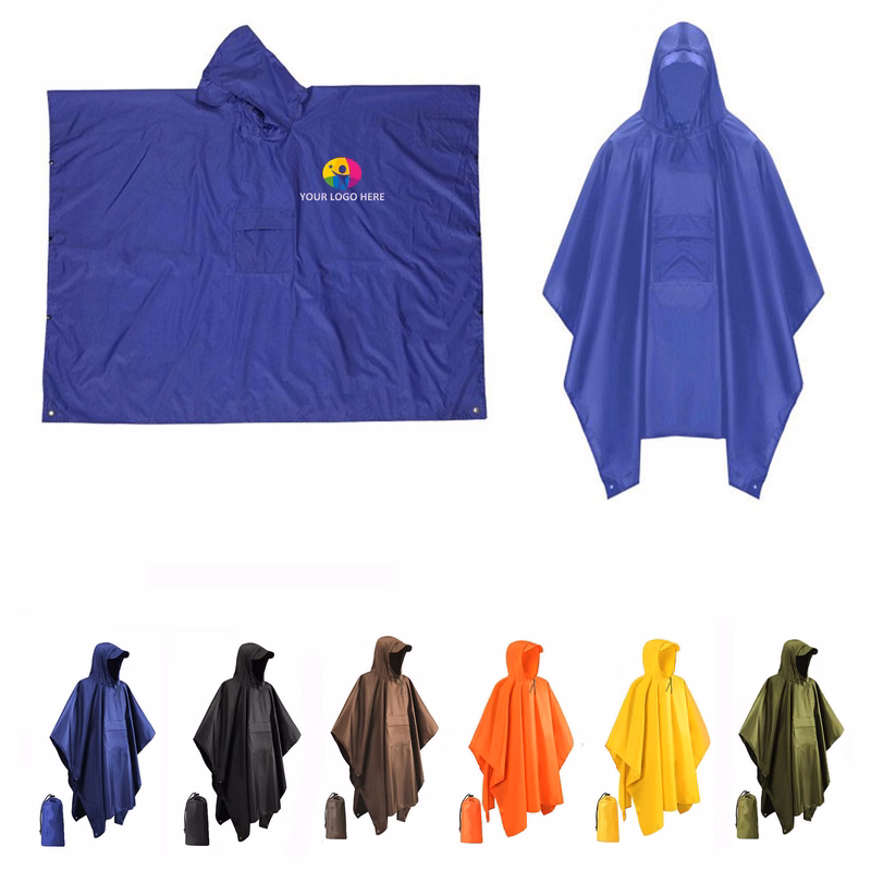 Drawstring Closure Rain Poncho