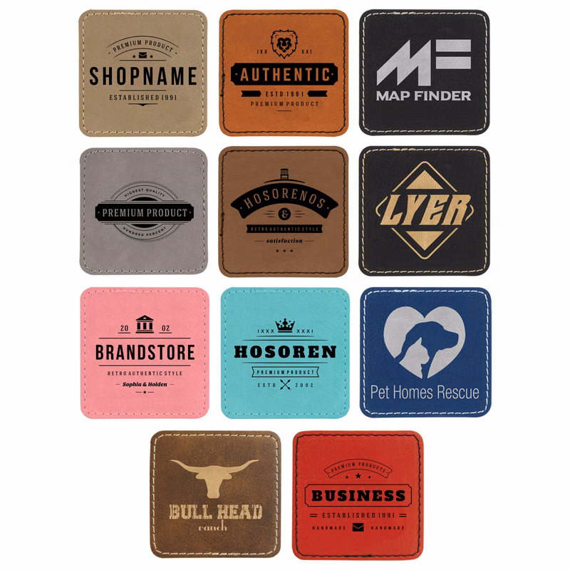 2.5" x 2.5" Square Leatherette Patch with Adhesive