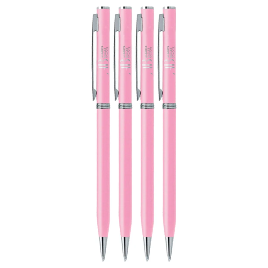 Union Printed - Pink Stick Twist Metal Pen 1
