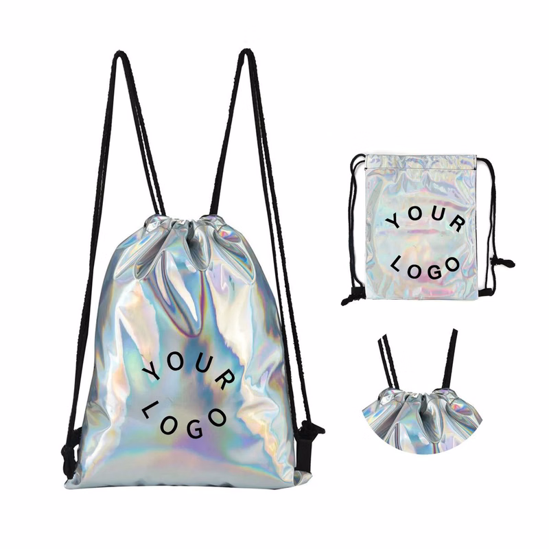 PU Drawstring Backpack with Adjustable Secure Closure
