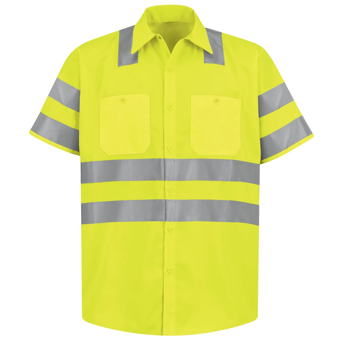 Red Kap® Men's Hi-Visibility Short Sleeve Work Shirt - Type R, Class 3 1