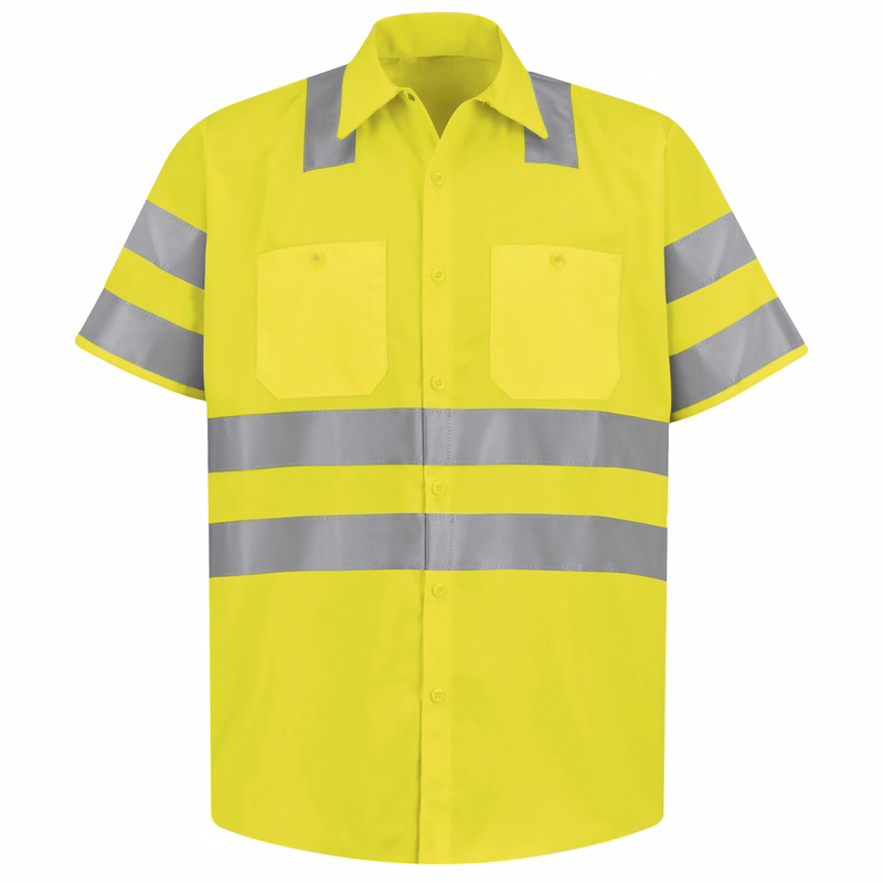 Red Kap® Men's Hi-Visibility Short Sleeve Work Shirt - Type R, Class 3