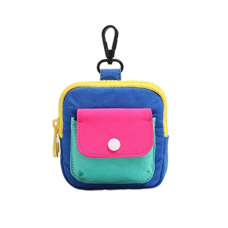 Mini Zipper Pouch, Portable Color Block Coin Purse, Small Card & Earphone Bag 1