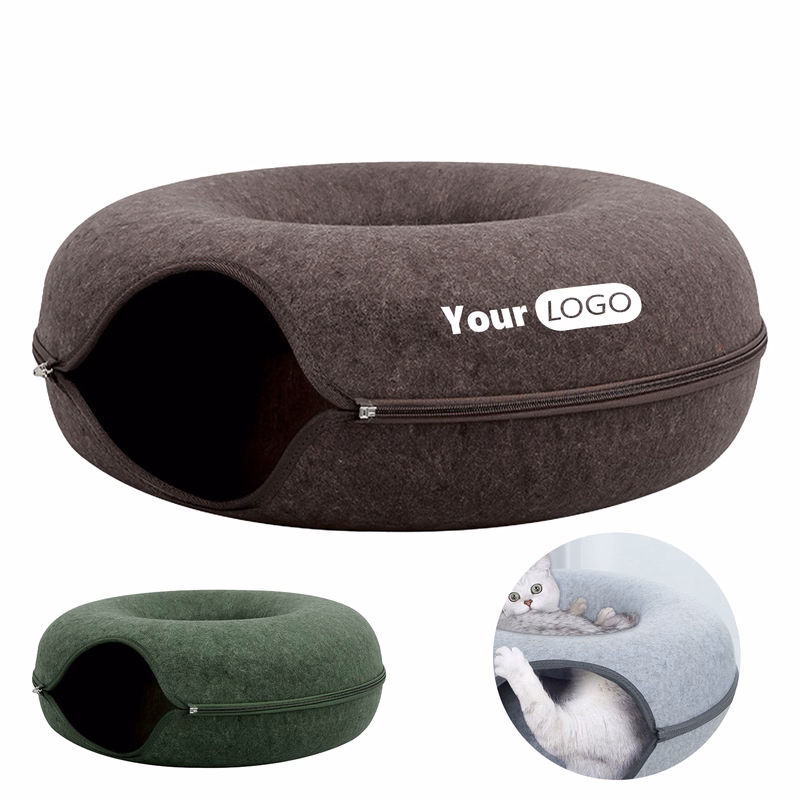 Felt Modern Cat Bed With Dual-Level Design