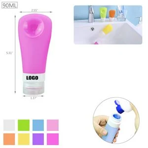 90ml Silicone Travel Bottle With Sucker And Flip Up Lid 1