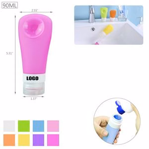 90ml Silicone Travel Bottle With Sucker And Flip Up Lid