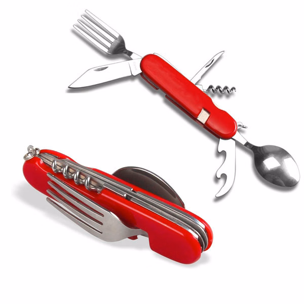 6-in-1 Stainless Steel Fork Knife Spoon Bottle Opener Set