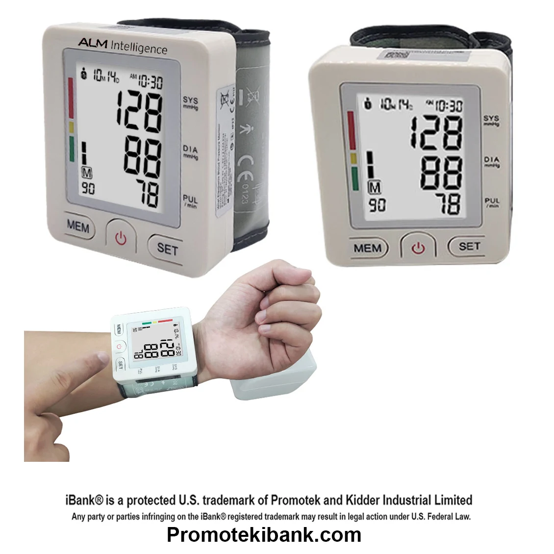 iBank ® Wrist Blood Pressure Monitor, Pulse Rate / Heart Rate Monitor 1