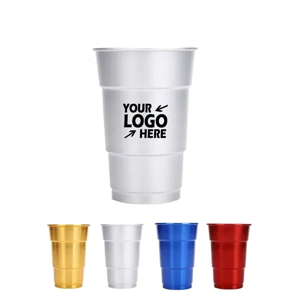 16 oz Aluminum Reusable Stadium Party Beer Cup 1