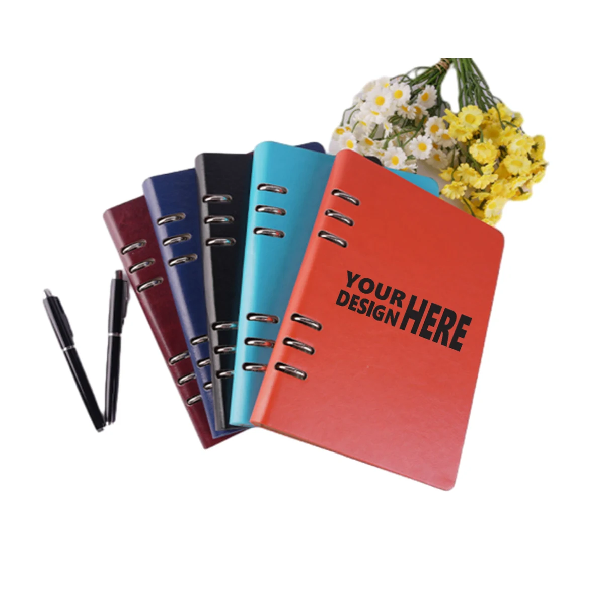A5 6-Ring Loose Leaf Leather Notebook 1