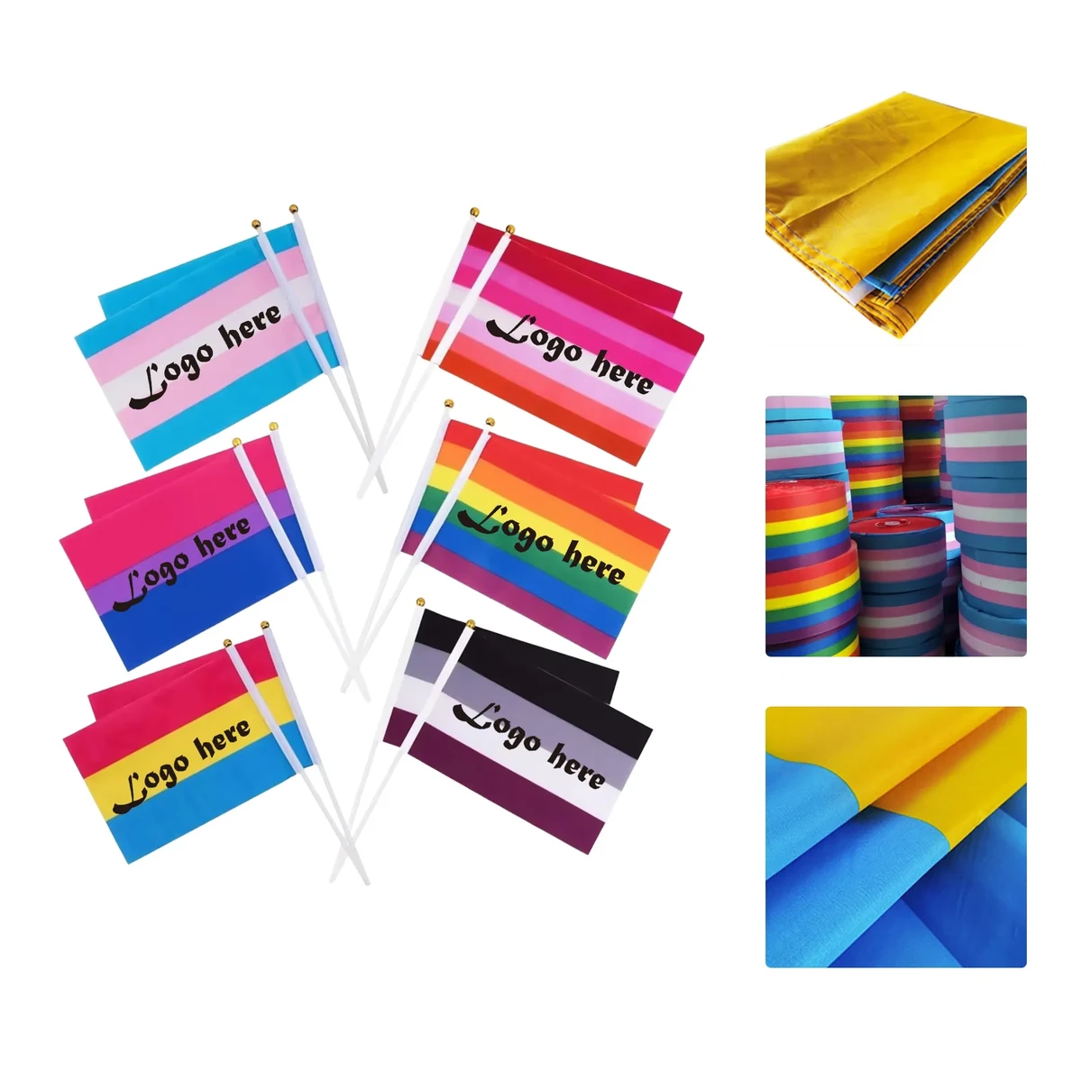 MOQ50 100D polyester Hand Flag 1