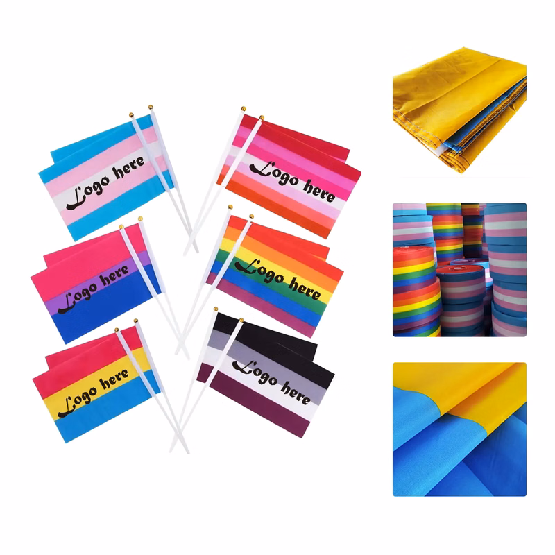 MOQ50 100D polyester Hand Flag
