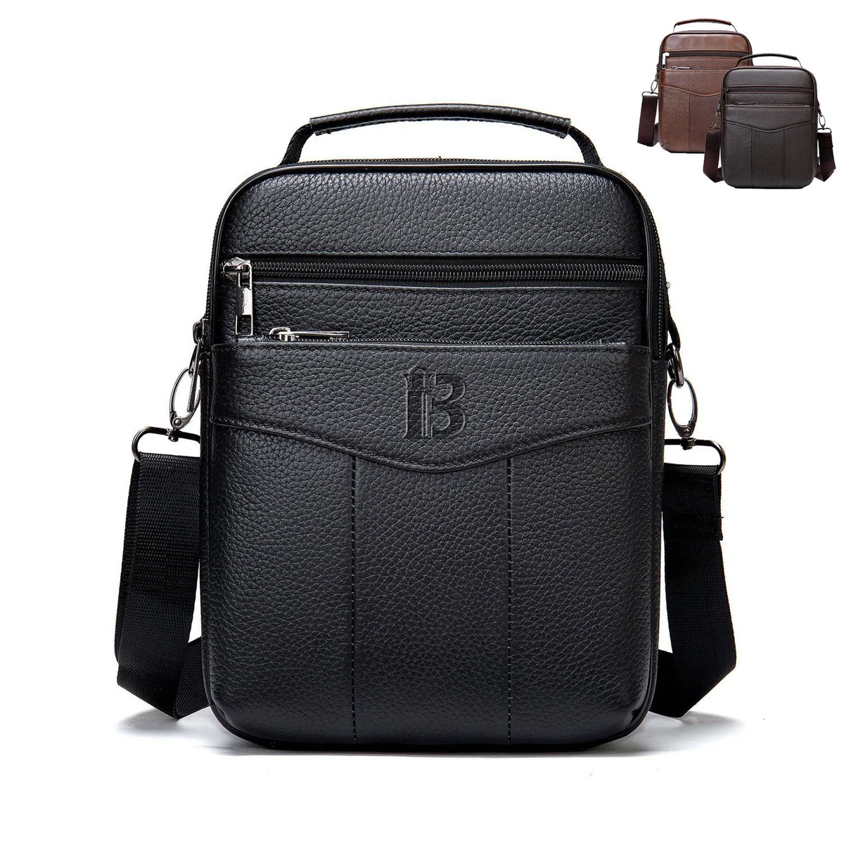 Genuine Leather outdoor business men's crossbody bag 1
