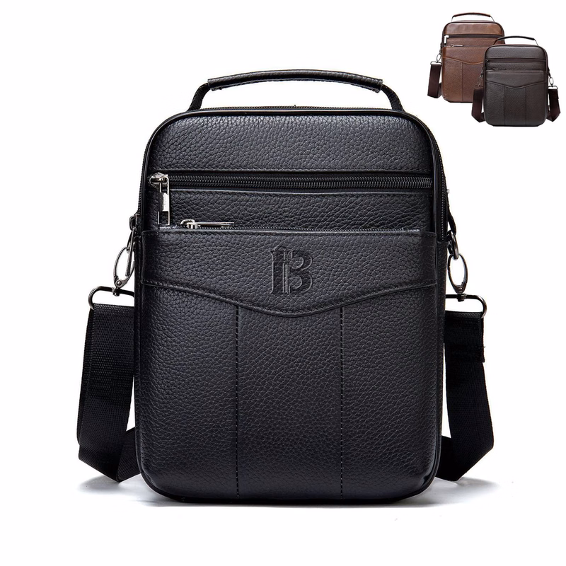 Genuine Leather outdoor business men's crossbody bag