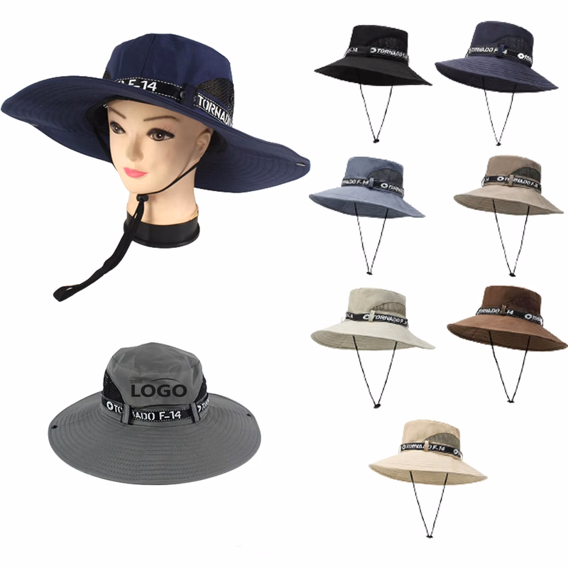 3.1" Wide Brim Mesh Bucket Hat