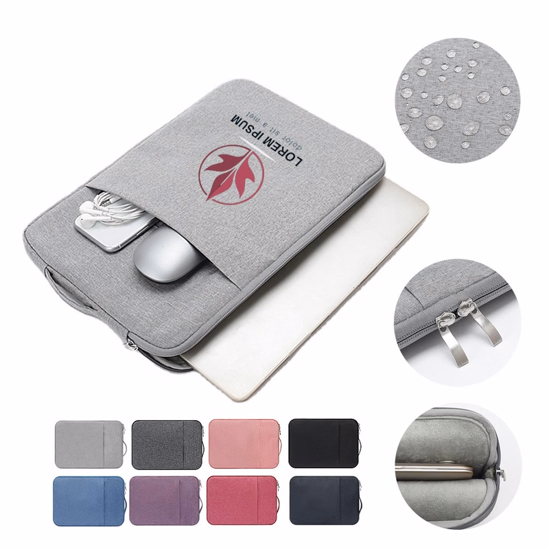 Zippered Shockproof Waterproof Dual-Layer Laptop Pouch Bag
