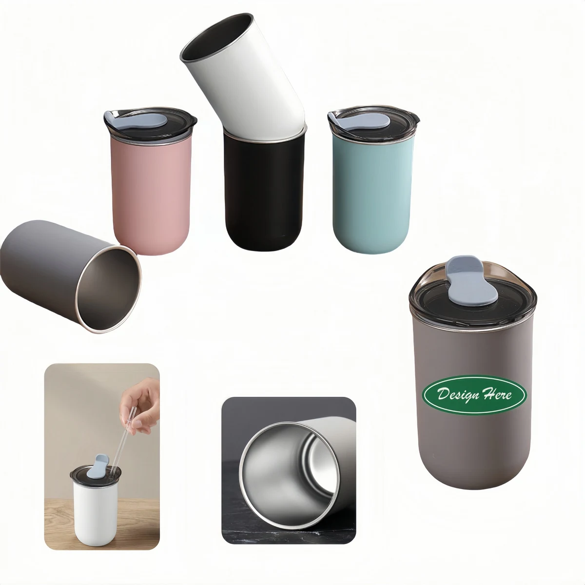 10oz double-wall insulated stainless steel coffee cup 1