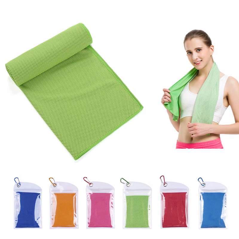 Ice Cooling Sport Towel with Carabiner