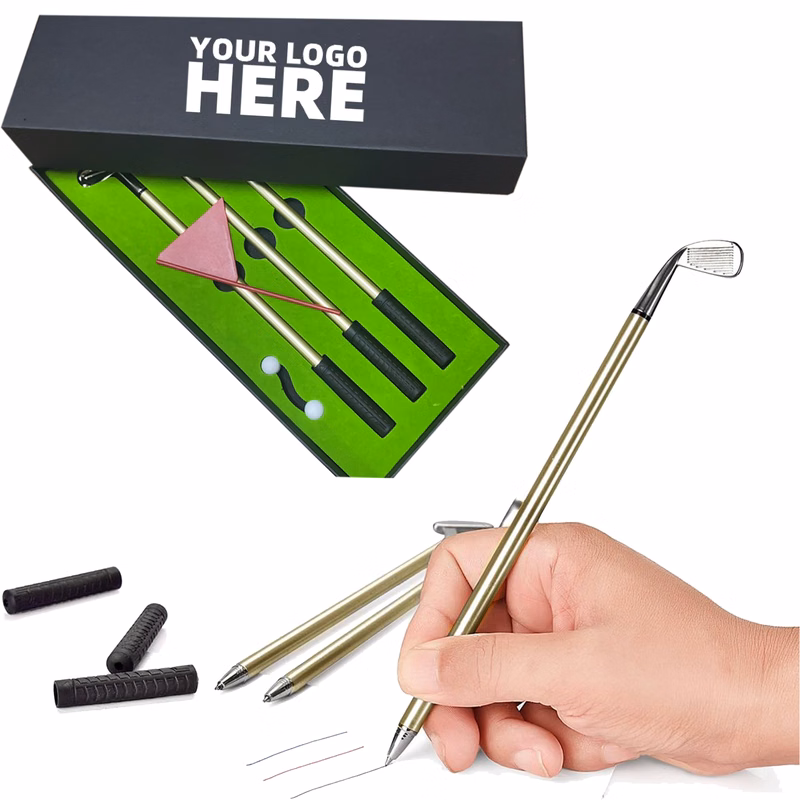Mini Desktop Golf Ball Pen Gift Set