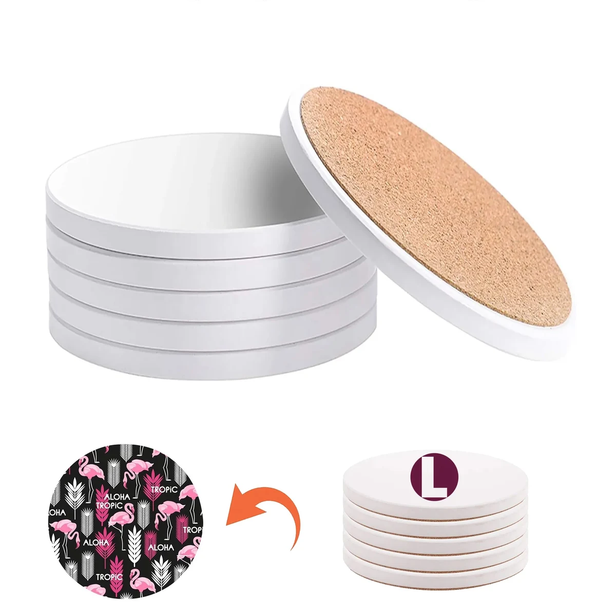 Full Color Imprint Round Ceramic Coasters 1