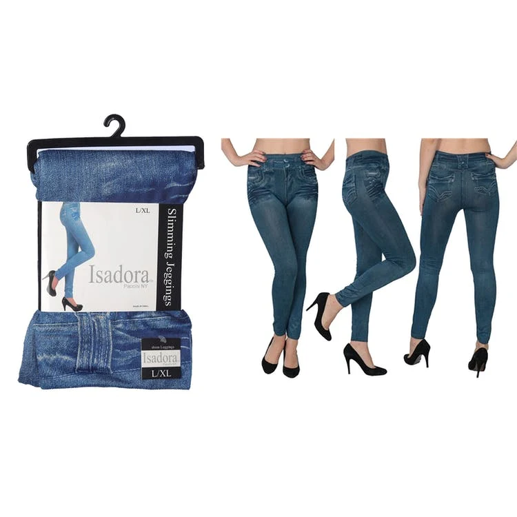 Women's High-Waist Jeggings - Blue S/M L/XL 1