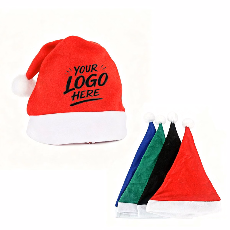 Adult Non-Woven Christmas Hat with Pompom
