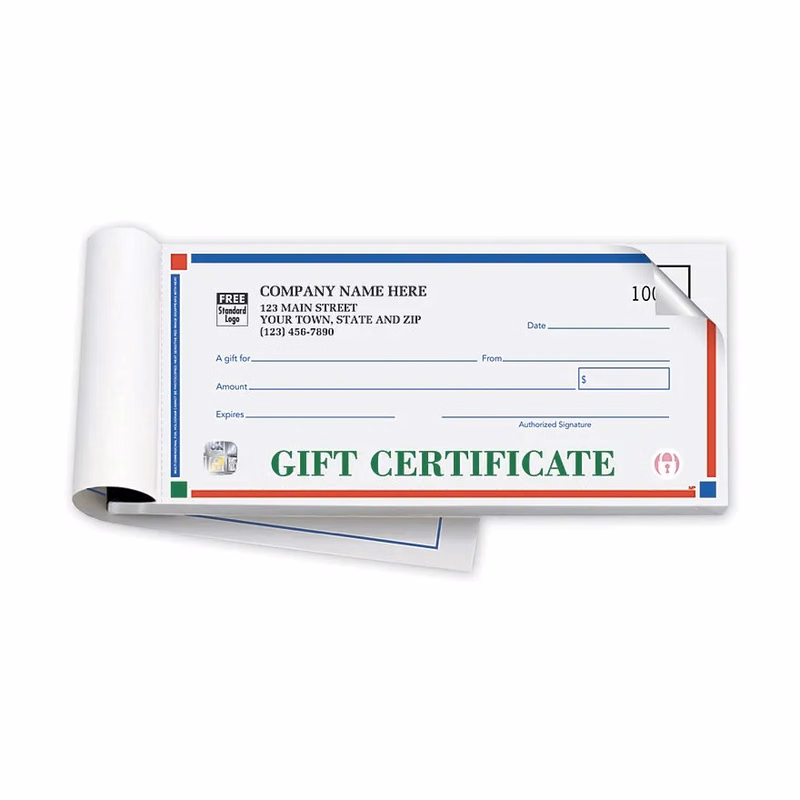 Gift Certificates, Primary-Color - High Security, Booked