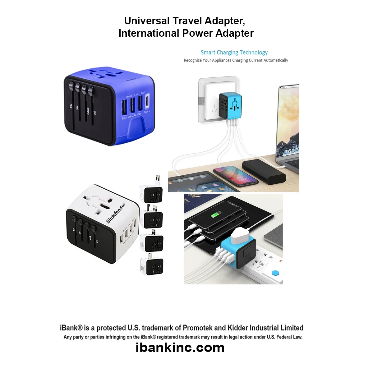 iBank ® Universal Travel Adapter, International Power Adapter 1