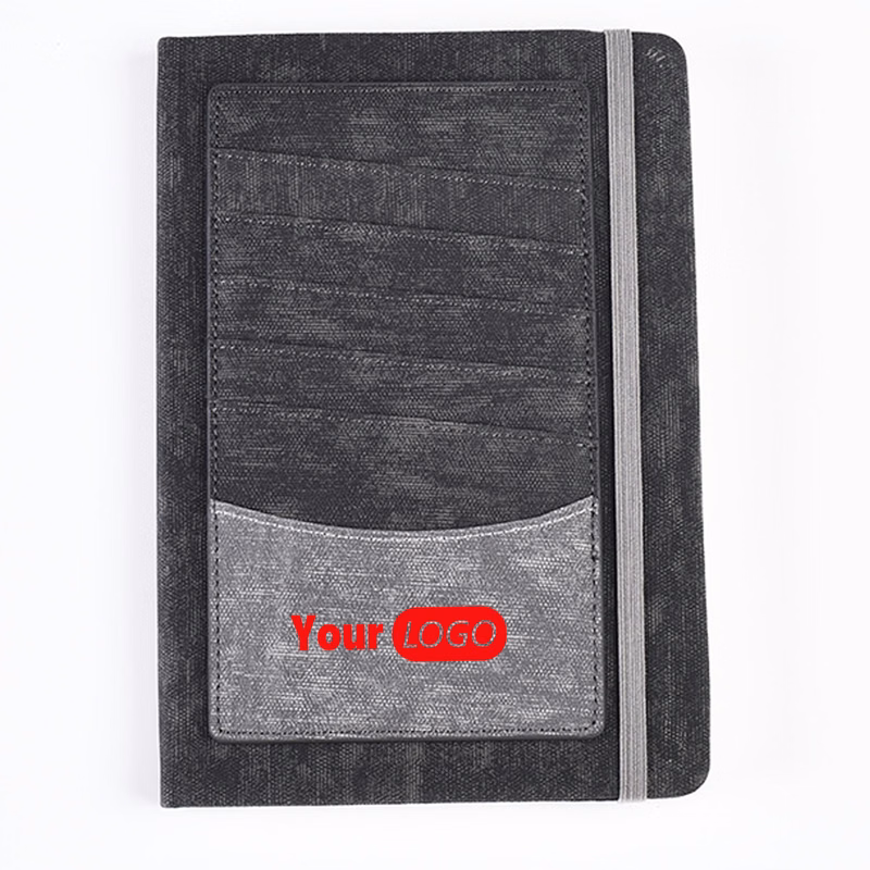 Leather Journal Notebook with Card Bag