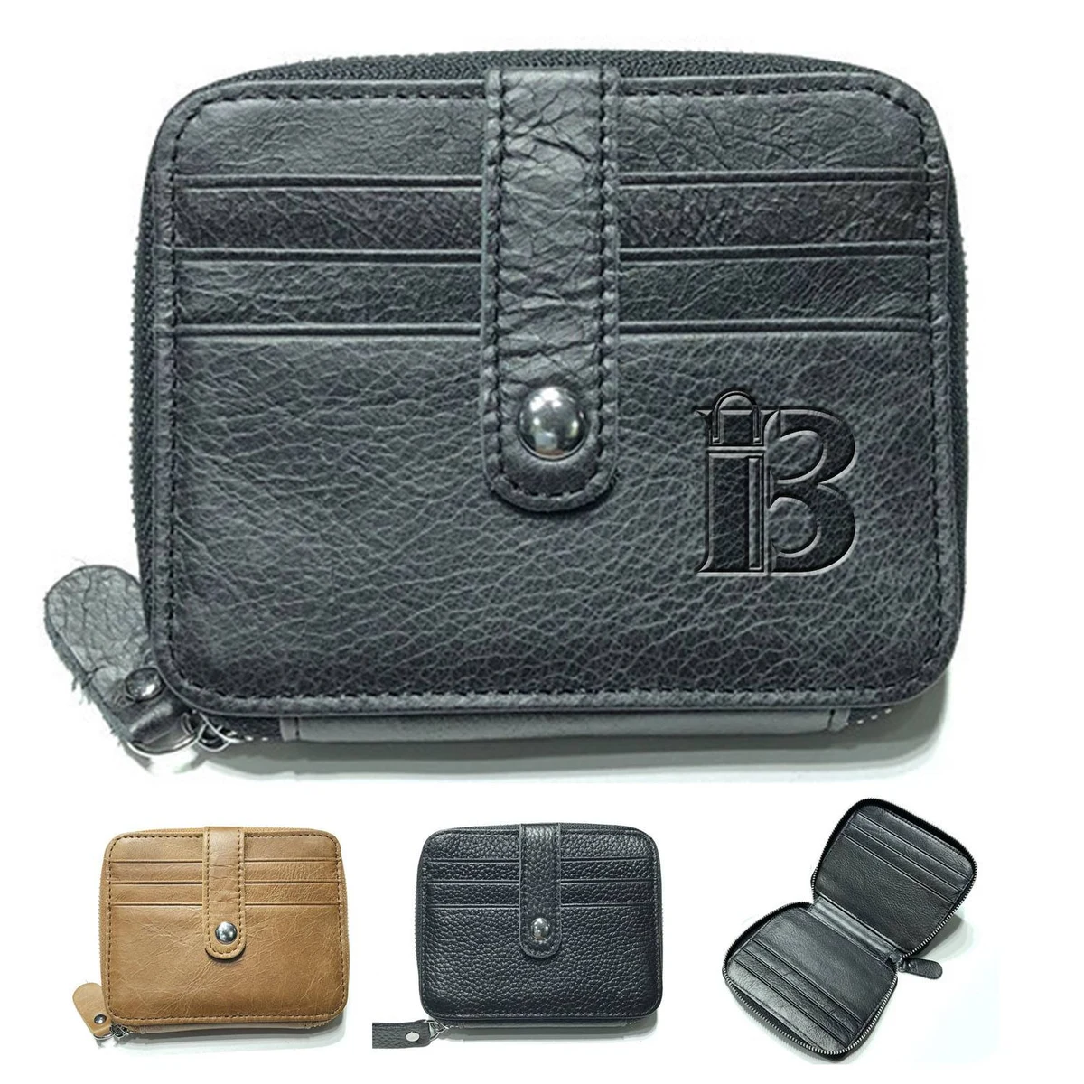 Top Layer Leather Card Bag Multifunction Coin Purse Wallet 1