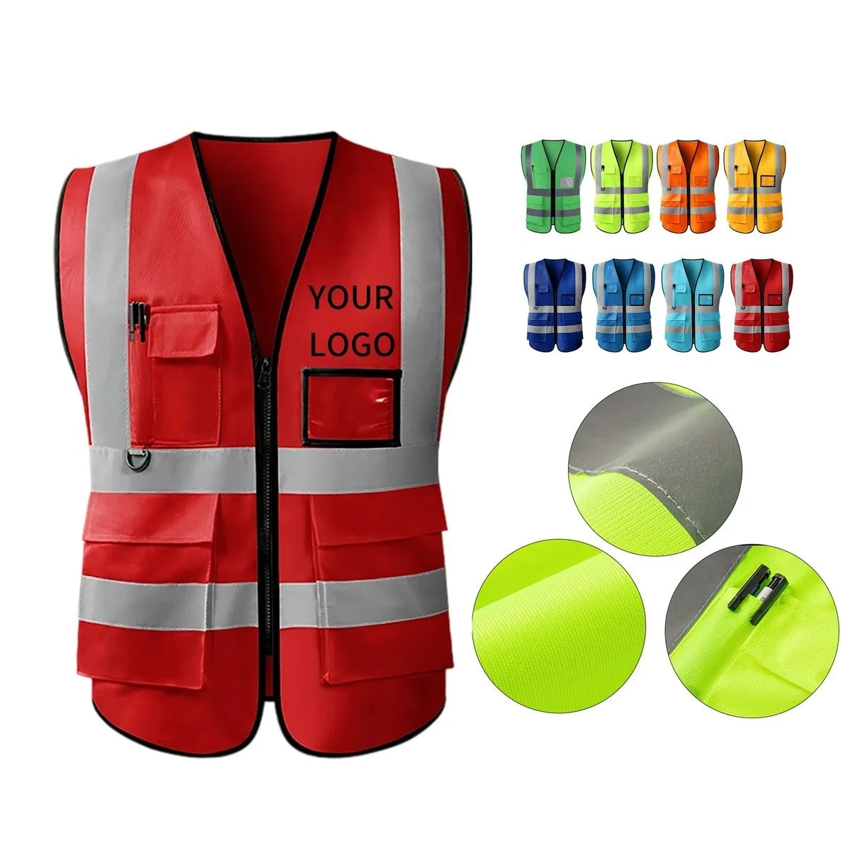 Silkscreen Printed Safety Vest with Utility Pockets 1