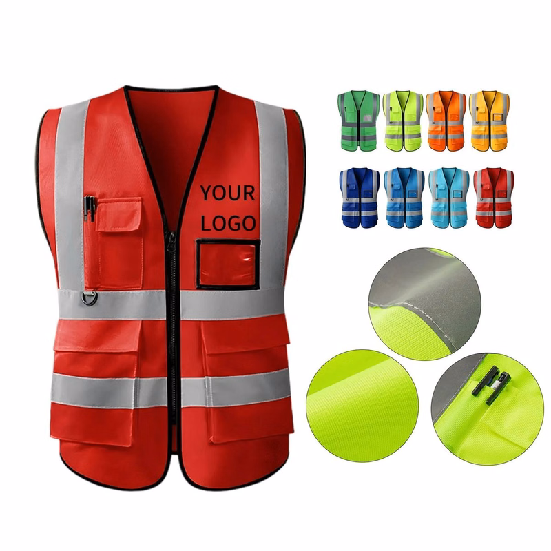 Silkscreen Printed Safety Vest with Utility Pockets