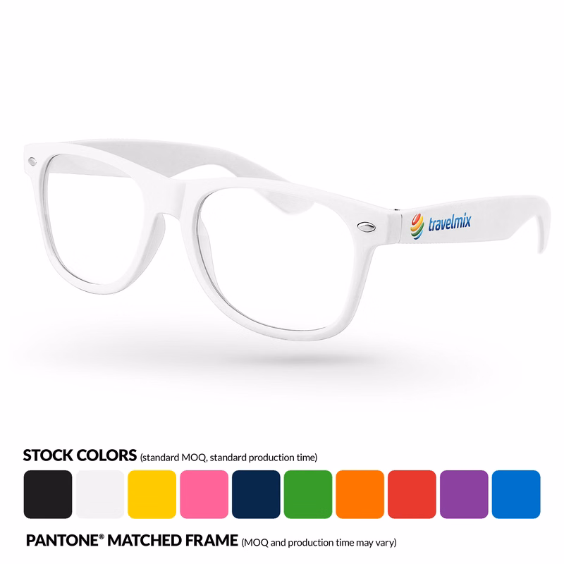 Retro Glasses w/ Full-Color Temple Imprint
