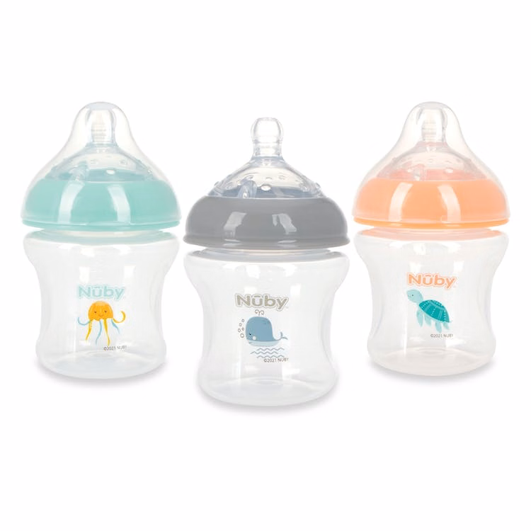 Nuby Bottles w/Slow Flow Silicone Nipple - 6 oz 0M+