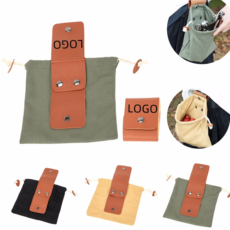 Outdoor Foraging Waist Bags Fruit Picking Drawstring Pouche