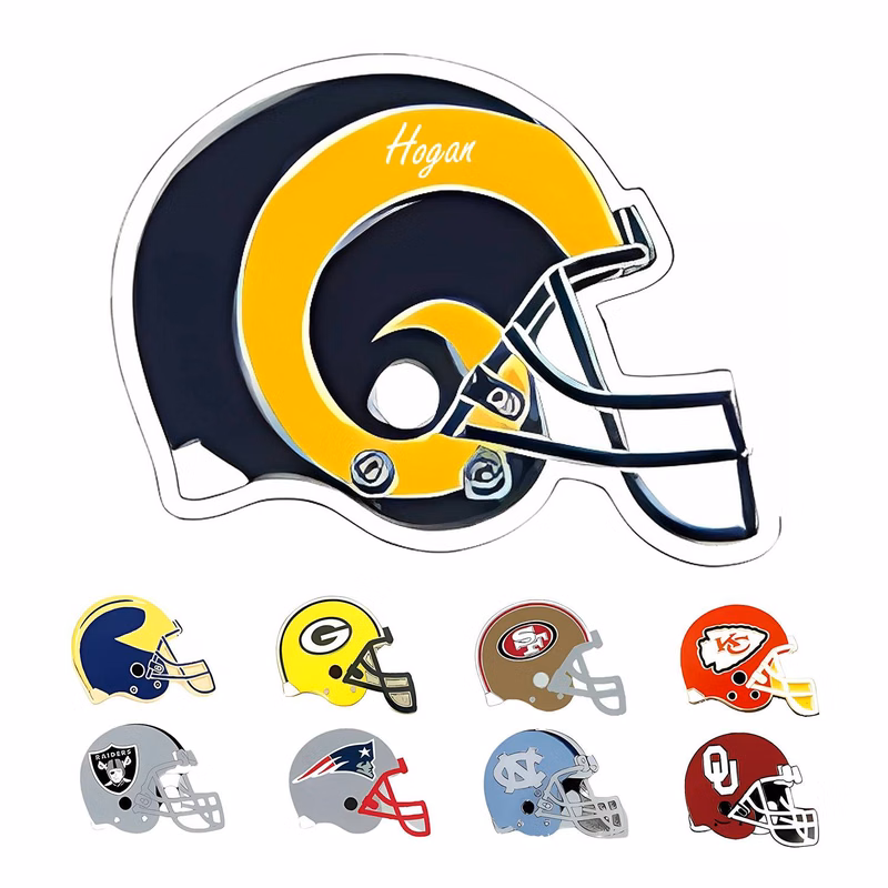 Sports football helmet badge brooch