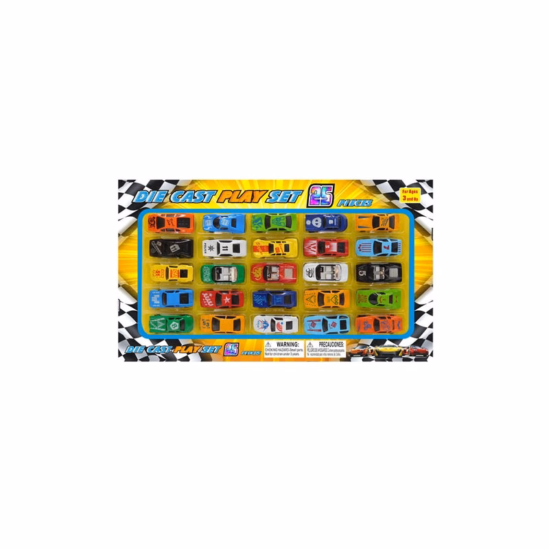 Diecast Car Playset - 25 Pieces