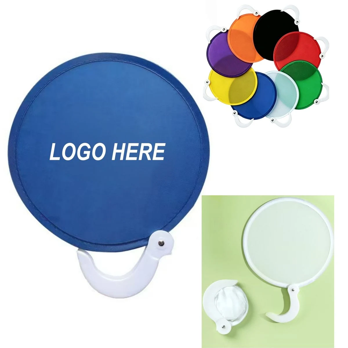 Portable Folding Fan With Handle And Round Shape 1