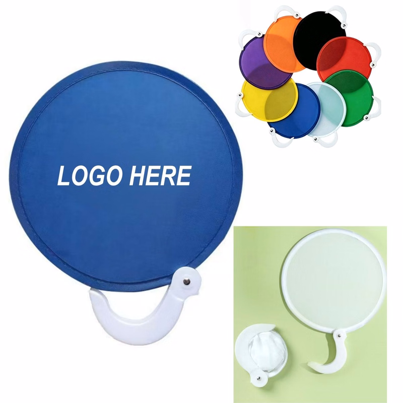 Portable Folding Fan With Handle And Round Shape