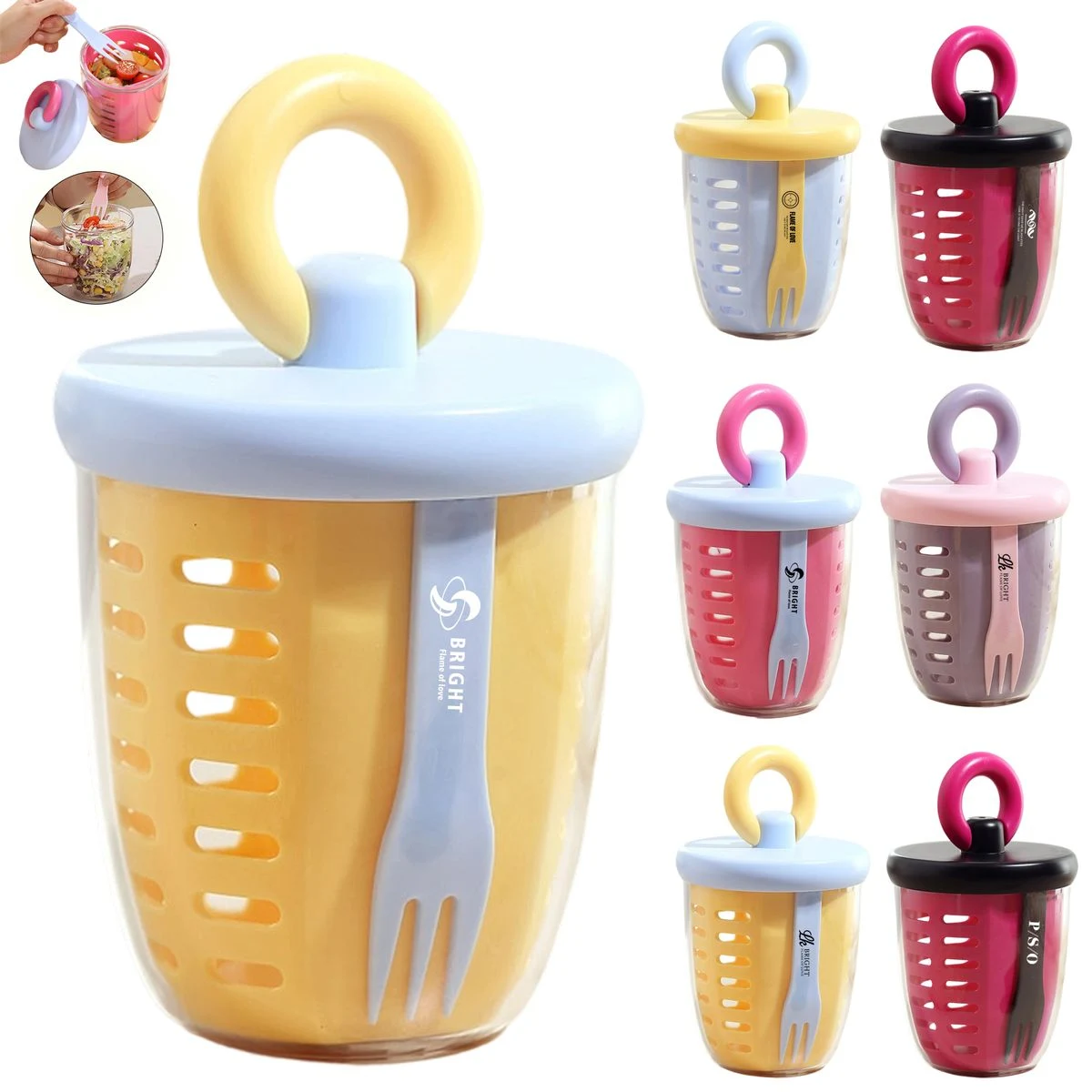 Portable Fruit Salad Cup with Fork 1