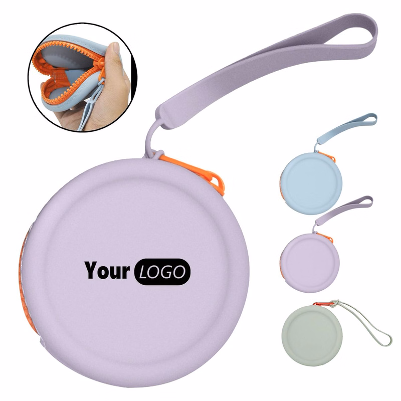 Circular Portable Silicone Ccoin Purse Jewelry Bag