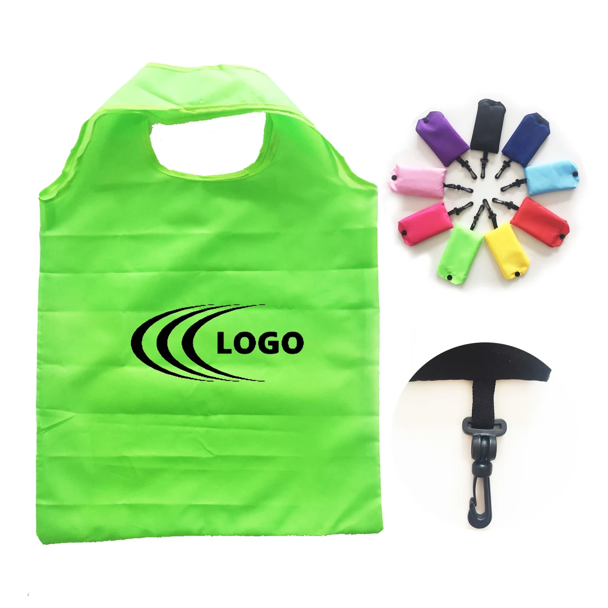 Foldable Reusable Polyester Shopping Bags Tote Bag, custom tote bag with logo imprint 1