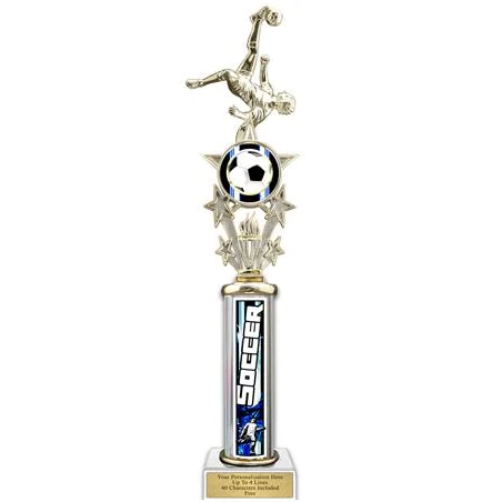 Trophy, 20" Action Matrix Blue Soccer 1 column 1