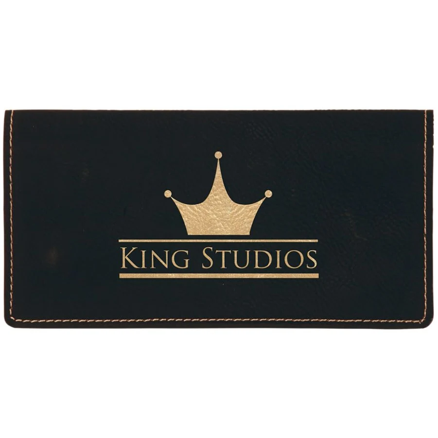 Black Leatherette Check Book Cover 1