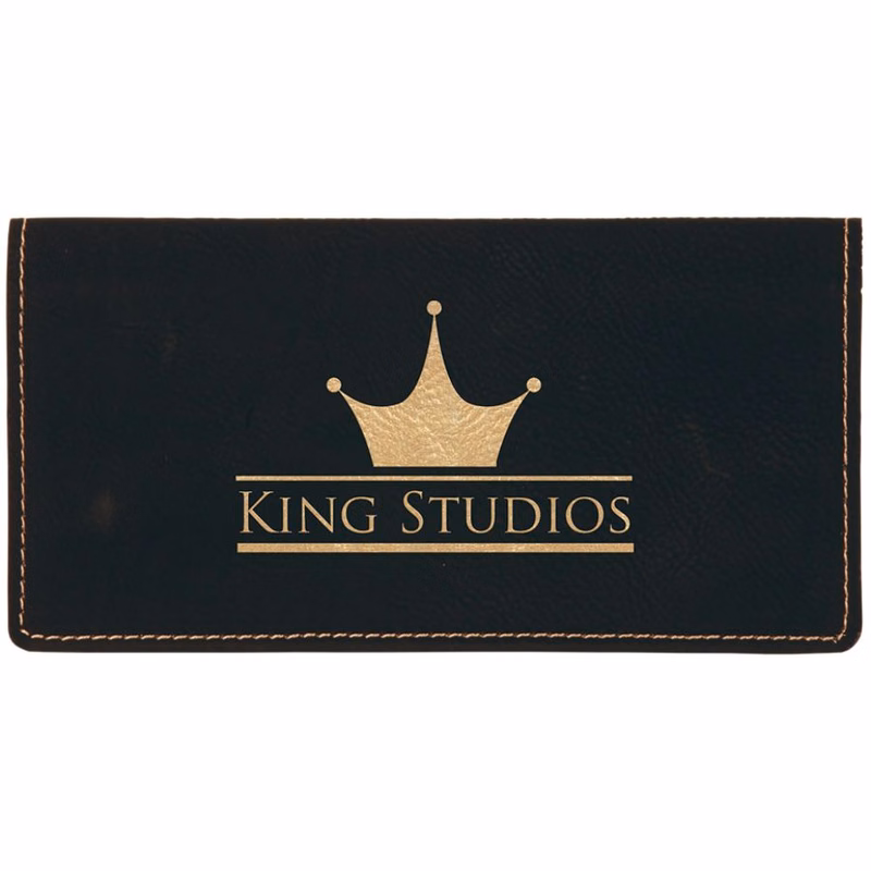 Black Leatherette Check Book Cover