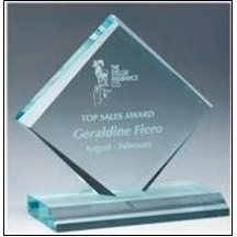 4" x 4" Jade Diamond Jewel Bevel Acrylic Award